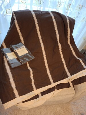 Pottery Barn 'Ikat Stripe' Full/Queen Duvet With 2 Standard Shams -image