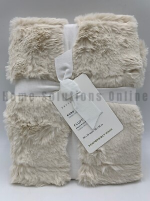 Pottery Barn Fluffy Faux Fur Sham Ivory Euro #9951Q-image