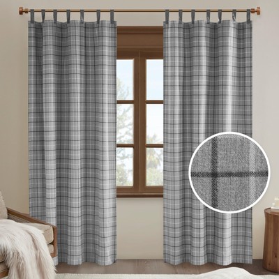 Anaheim Cabin Plaid Curtain Window, Thermal Insulated Fleece Lining, Living R...-image