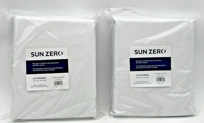 (2) SUN ZERO LICHTENBERG WHITE WINDOW PANELS 50