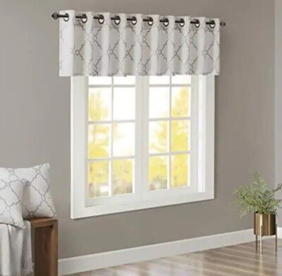 Saratoga Window Curtain Light Filtering Fretwork Print 1 Panel Grommet Top (164)-image