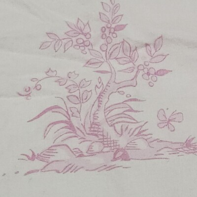 Pottery Barn Kids Pink Isabelle Floral Cotton Twin Bed Duvet Cover Toile Trees-image