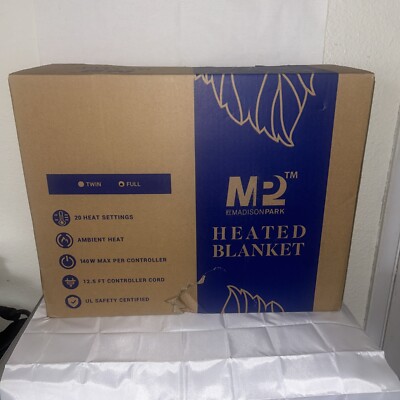 MP2 By Madison Park 20 Heat Settings Electric Heated Blanket Size Full-image