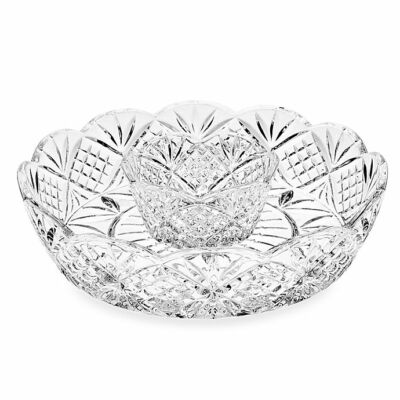 Godinger Dublin Large 2 Piece Crystal Chip and Dip Server H1042-image