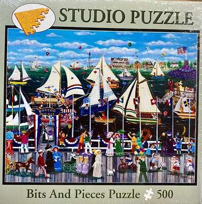 Kemon Sermos Boston Yacht Club 16x20 Studio Puzzle Bits and 500 Pieces SailBoats-image