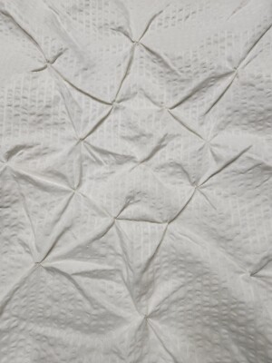 Madison Park King Size Center Ruched Pillow Sham Case Set of 2 Off White/Cream-image