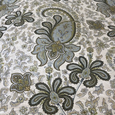 Pottery Barn CHARLIE  Full/ Queen Duvet Paisley Floral Blue Green-image