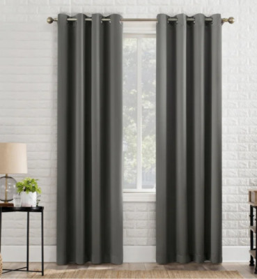 NIP Sun Zero Broderick Theater Grade Blackout Curtains, 2-pack Gray-image