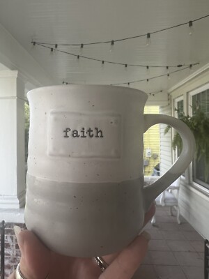 Faith Dip Dye Stoneware Coffee Mug Large 17 oz “FAITH”-image