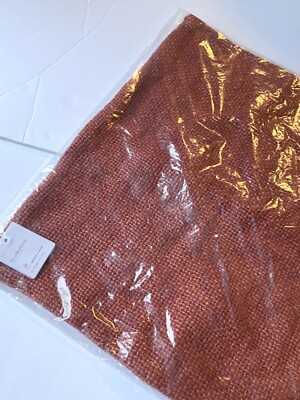 Pottery Barn Faye Linen Textured Pillow Cover Sumac Red 20