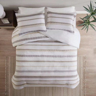 Madison Park 3pc King/California King Cove Clipped Jacquard Duvet Cover Set-image
