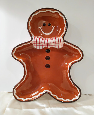 Gingerbread Man Christmas Chip & Dip Plate 15