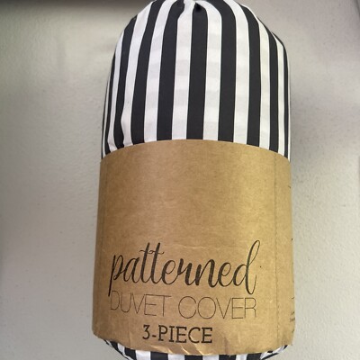 iEnjoy Home 3-Piece Patterned Full/ Queen Duvet Cover Set - Black/White ✔️-image