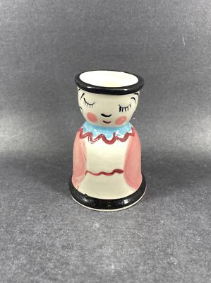 Studio Art Pottery Girl Shaped Hand Painted Small Vase-image