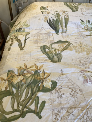 Pottery Barn Duvet Cover Full/Queen Orchids Botanical French Country -image