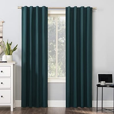 Teal 40x84 Thermal Blackout Curtain Panel Sun Zero Cyrus Energy Efficient-image