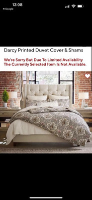 Pottery Barn Darcy Floral Medallion California ￼King Duvet Cover Cotton-image