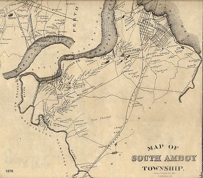 South Amboy Madison Park Old Bridge NJ 1876 Maps with Homeowners Names Shown-image