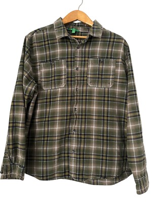 Dip 100% Organic Cotton Plaid Long Sleeved Button Down Shirt Mens Size XL-image