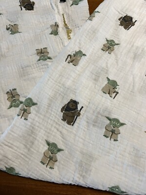 POTTERY BARN KIDS Star Wars Muslin Crinkle 100% Cotton Wrap Baby Swaddle Blanket-image