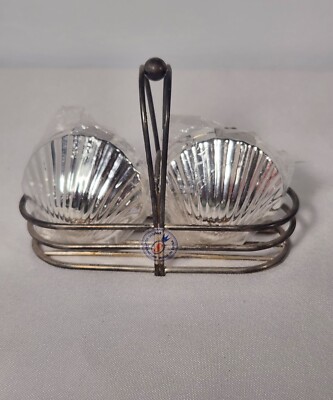 Studio Silversmith Silver Shell Shaped Salt and Pepper Shaker 4.5