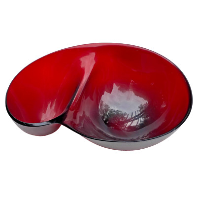 Wovo Dark Red Large Chip and Dip Bowl 14.25