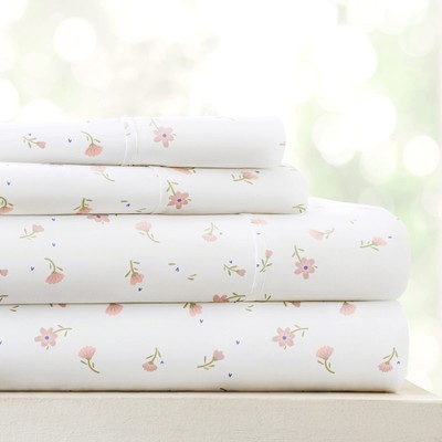 3 Piece Twin Bedding Sheet Set Pink Floral - Sleep Ever with These Ultra-Soft...-image