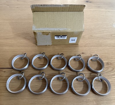 Pottery Barn Quiet-Glide Double Curtain Round Rings Set of 10 Pewter Large-image