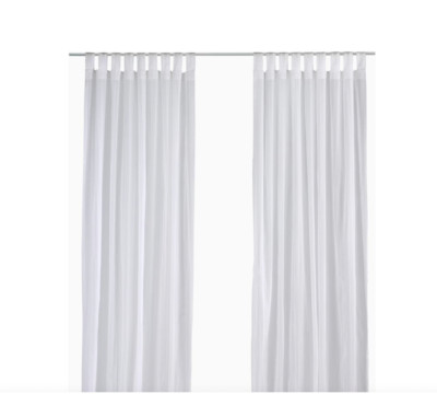 Target Textured Grommet Stripe RATLIFFE Curtain Drape Panels IKEA White MATILDA-image