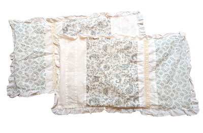 King Pillow Shams PAIR Ruffled Cottagecore Madison Park Pillowcase Lace Coquette-image