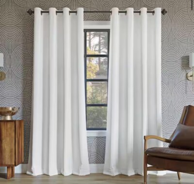 SunZero Oslo Theater Grade 52”W x63”L Total Blackout Grommet Curtain Panel White-image