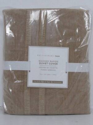 Pottery Barn Teen Washed Rapids Duvet Cover, Twin/TwinXL Tannin Color NWT-image