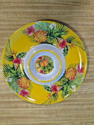 Brand New Celebrate It Melamine Summer Party Chip & Dip Tray-image