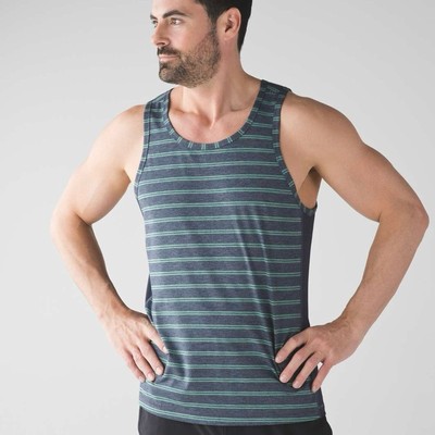 Lululemon T.H.E. Tank in Double Dip Stripe Heathered Inkwell Vintage Green top-image