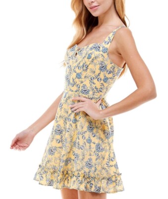 NWOT City Studio Floral A Line Dress - Size Large -image