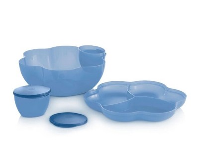 Tupperware Chip 'N Dip Bowl Set 1.5 Gal. Blue NEW-image