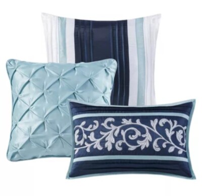 Madison Park Martha Jacquard 3pc Throw Pillow Set. New-image