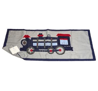 Pottery Barn Train Embroidered Lumbar Pillow Cover 14