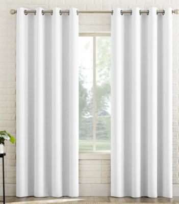 Sun Zero Broderick Theater Grade Blackout Curtains White 2-pack-image