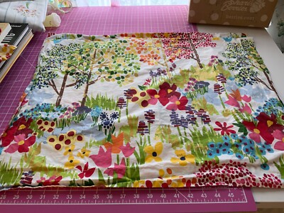 Lot of 2 Pottery Barn Standard Pillow Shams HTF COLORFUL TREES FLOWERS-image