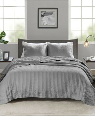Madison park Coverlet Set, Grey,Twin-image