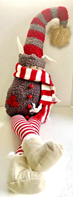 Pottery Barn Axel Elf Shaped Pillow Christmas Seasonal Holiday Decorative NWT-image