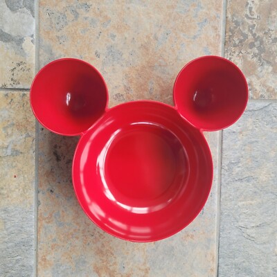 ZAK Designs Disney MICKEY MOUSE Head Ears Large Red Bowl Chip Dip Serving Dish -image