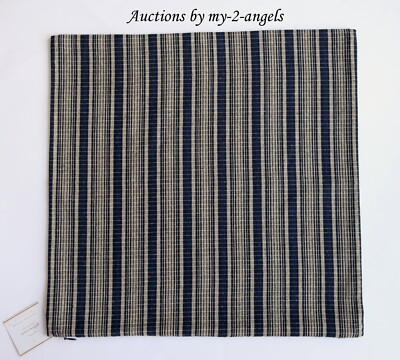 NEW Pottery Barn JOHNSTON STRIPED Pillow Cover 18X18 BLUE NAVY NWT-image