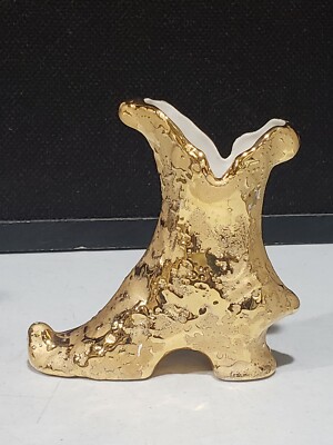 Vintage Victorian Boot Vase DREAM ART STUDIO 22 kt WEEPING GOLD -image