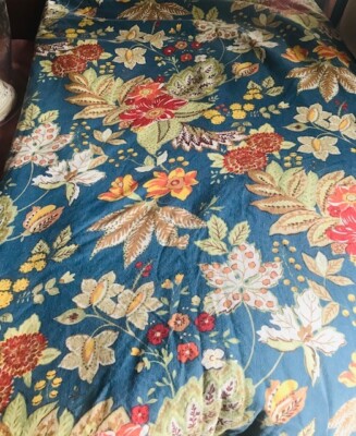 Pottery Barn Cottage Floral Duvet Cover Blue King 2 Standard Shams 3p Rare-image