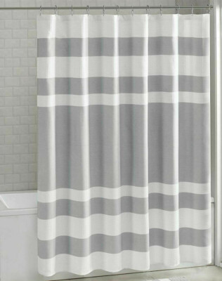 Madison Park Luxury Spa Shower Curtain 3M Treatment Grey/white 72