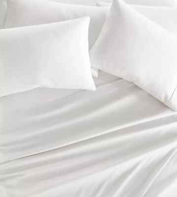 Linen Market Bed Sheets for California King Size Bed (White)-image