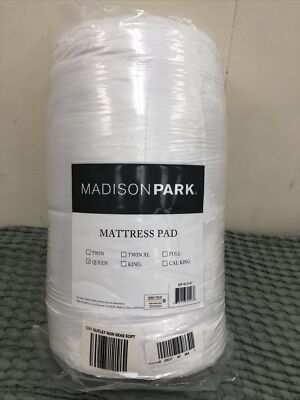Madison Park Mattress Pad Queen Size White-image