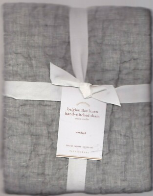 pottery barn Belgian Flax Linen 1 standard sham flagstone gray-image